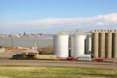 An oversize load waits at the power switch to depart Evansville.