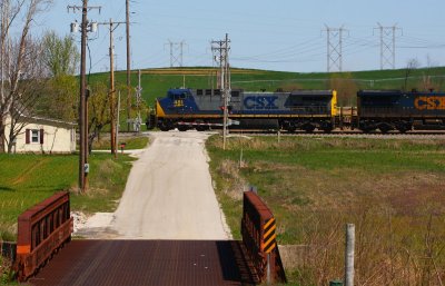 Fast moving intermodal passes through rural Knox County IN.