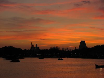 Sunset over World Showcase Lagoon