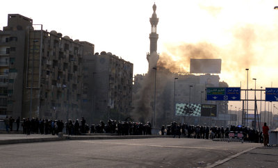 Police on Bridge at Zamalek