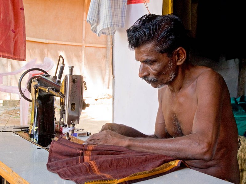 Tailor Sewing my Dhoti