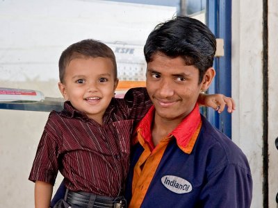 Gas Station Attendant & Son