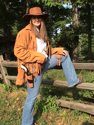 Cowboy Action Julie 2 Foot on Fence