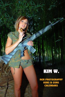 Cuban Cigar, Holding her M16, in the Bamboo Forest