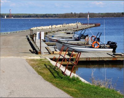 Pier and Boats on Lake Winnipeg