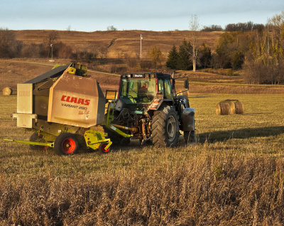 Tractor and Baler