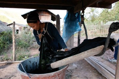 Laos - Cotton Dyeing with Indigo - Lanten village of Ban Nam Lue, Luang Namtha