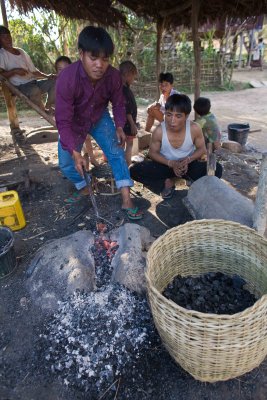 Blacksmith at work in Khmu village - Laos