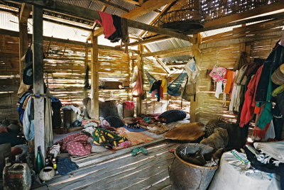 Inside Akha house - Ban Nammat Gao