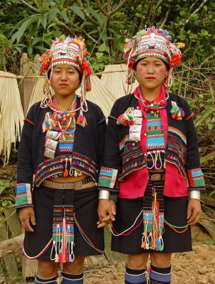 Two young women in Trad. dress