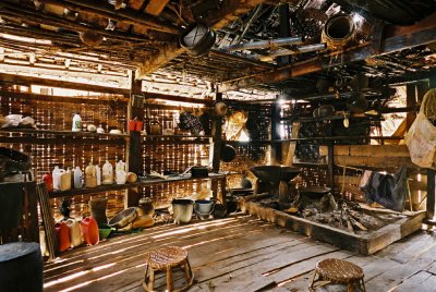 Kitchen of house of Mr Bounsi - headman