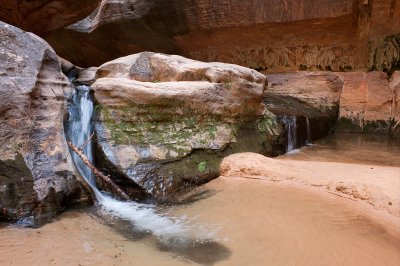 Flowing into clear pools