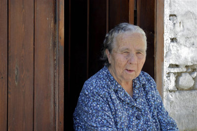 Woman in Centenary village - Crete Island Greece.