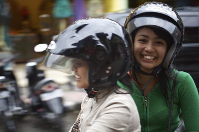 Girl on Bike Bali Indonesia