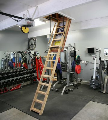 Garage attic ladder