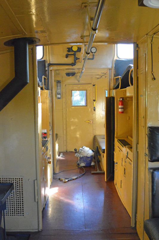 Looking from conductors work area to other end where the bunks are located