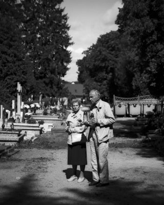 At a graveyard in Koscierzyna