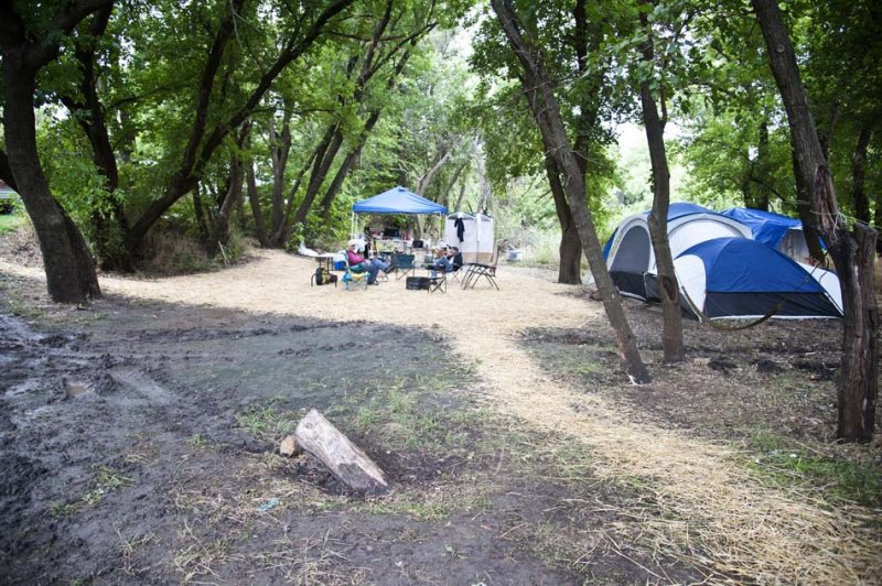 Straw--salvation of muddy campground