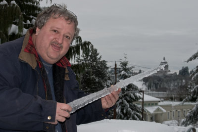 The icicle my husband pulled off the house