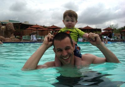 swimming with dad
