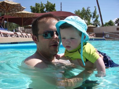 swimming with Uncle Ben
