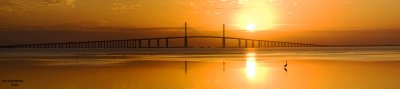 Sunrise and Bridge from Fort DeSoto Co. Park. FL