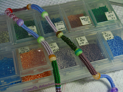 *2*Tubular beaded beads