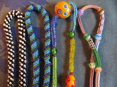 Woven seed bead necklaces