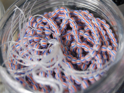 Czech seed beads with stripes