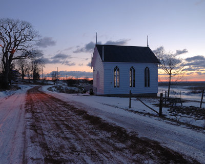 Evangaline church in winter