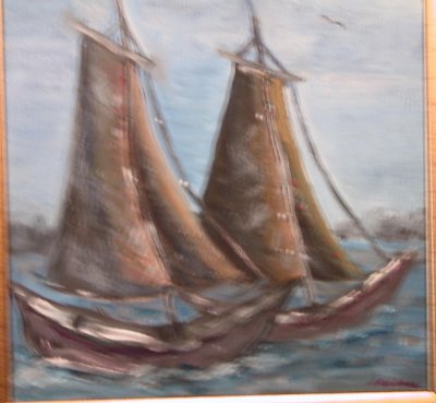 Barci pe mare(colectie particulara)