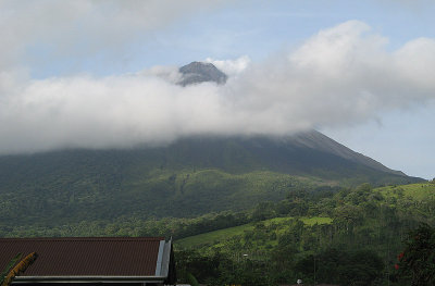 Arenal Volcano view taken over the roof of our chalet