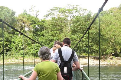 Sueno Azul -bridge across the river to the lodge