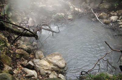 A volcanic pool of boiling water.