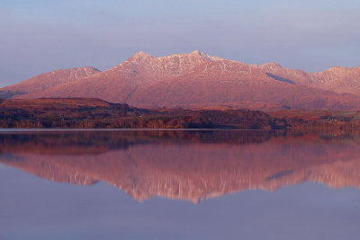 Ben Cruachan in late autumn sun from the east shore of Loch Awe