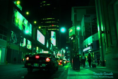 Downtown Toronto Streets at Night