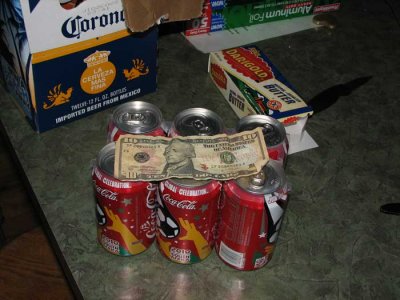 $10 and a 6-pack of coke