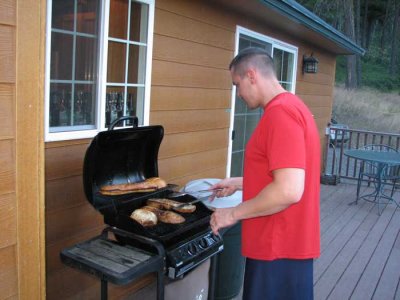 Grillin' away