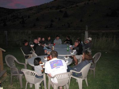 Group chowing down