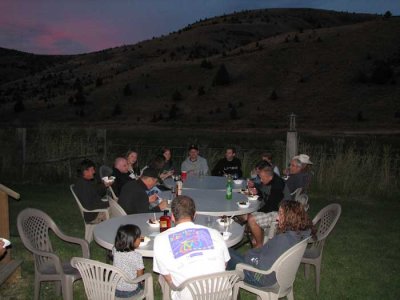 Group chowing down