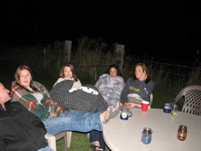 Girls and their blankies (Marc alread went inside...lol)