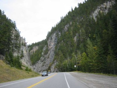 Riding inside Kootenay Natl Park