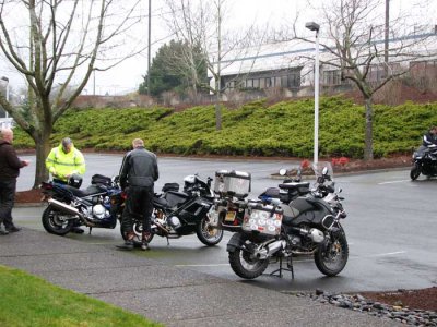 Bikes in the parking lot