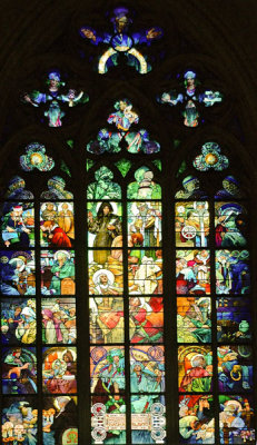 Prague: Mucha Window at St Vitus