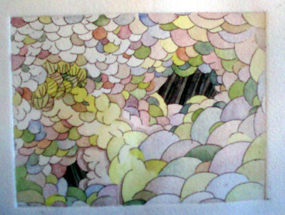 Hand Painted Etching 6 x 4.5inches