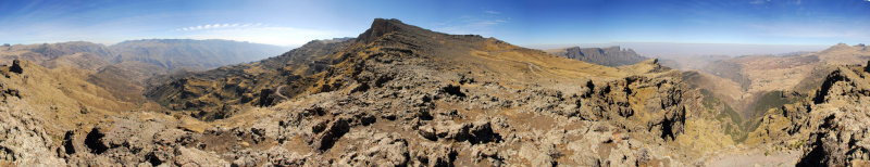 300 degree panorama, Mt. Bwahit, Simien Mountains National Park