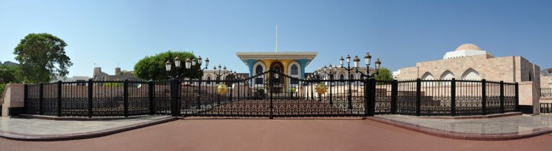 Panoramic view of the Al Alam Palace, Muscat