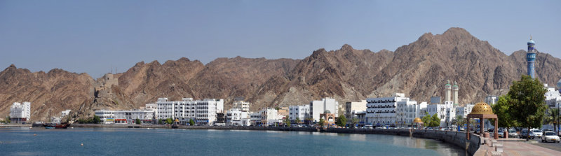 Panoramic view of the Mutrah Corniche, Muscat