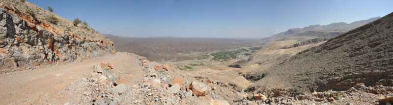 Panorama of the descent down the new road from Sint and Sant