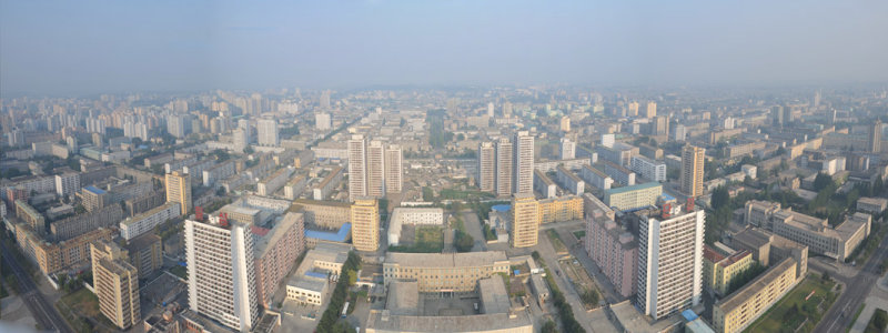 Panorama of the view to the east of Juche Tower